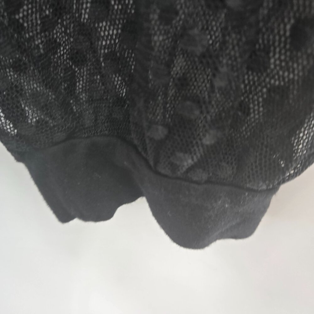 Ambiance Black Semi-Sheer Mesh Polka Dot Long Sleeved Blouse 2x - Picture 5 of 8